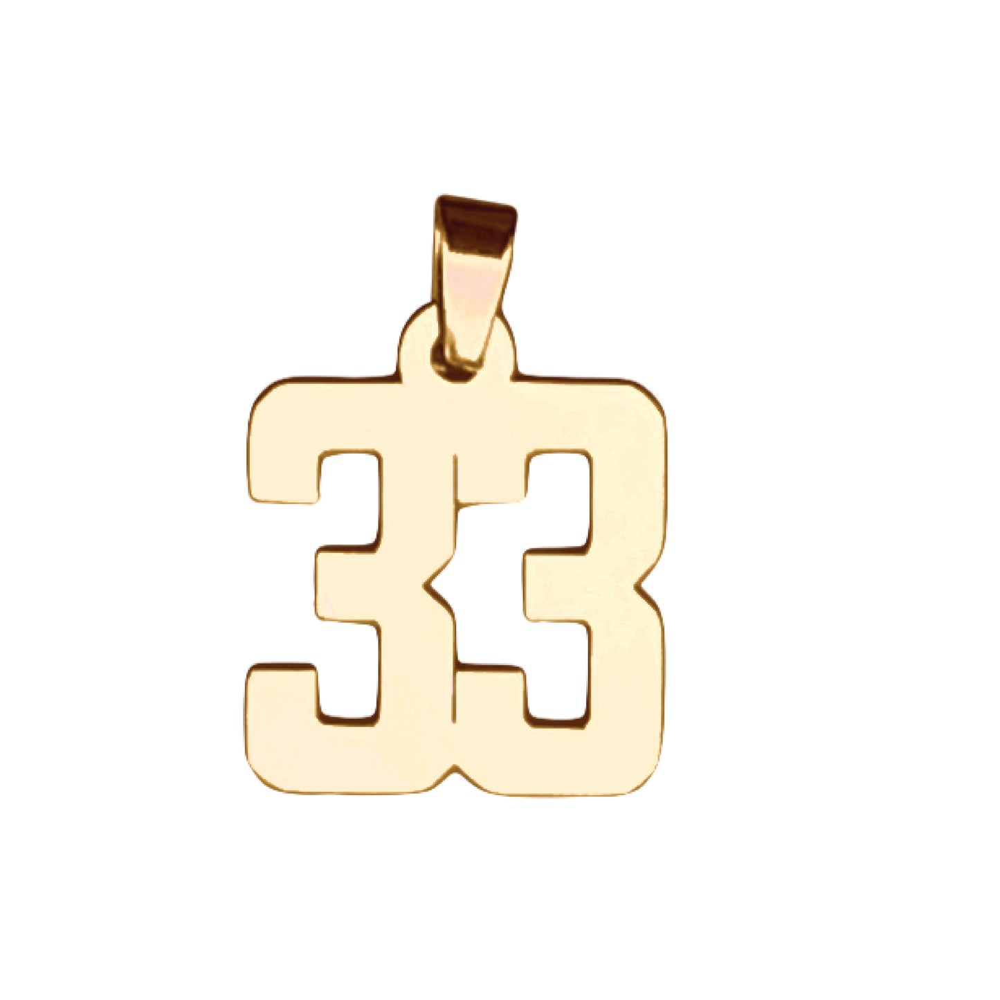 Custom Number Pendant Necklace - 14K Gold Plated Stainless Steel