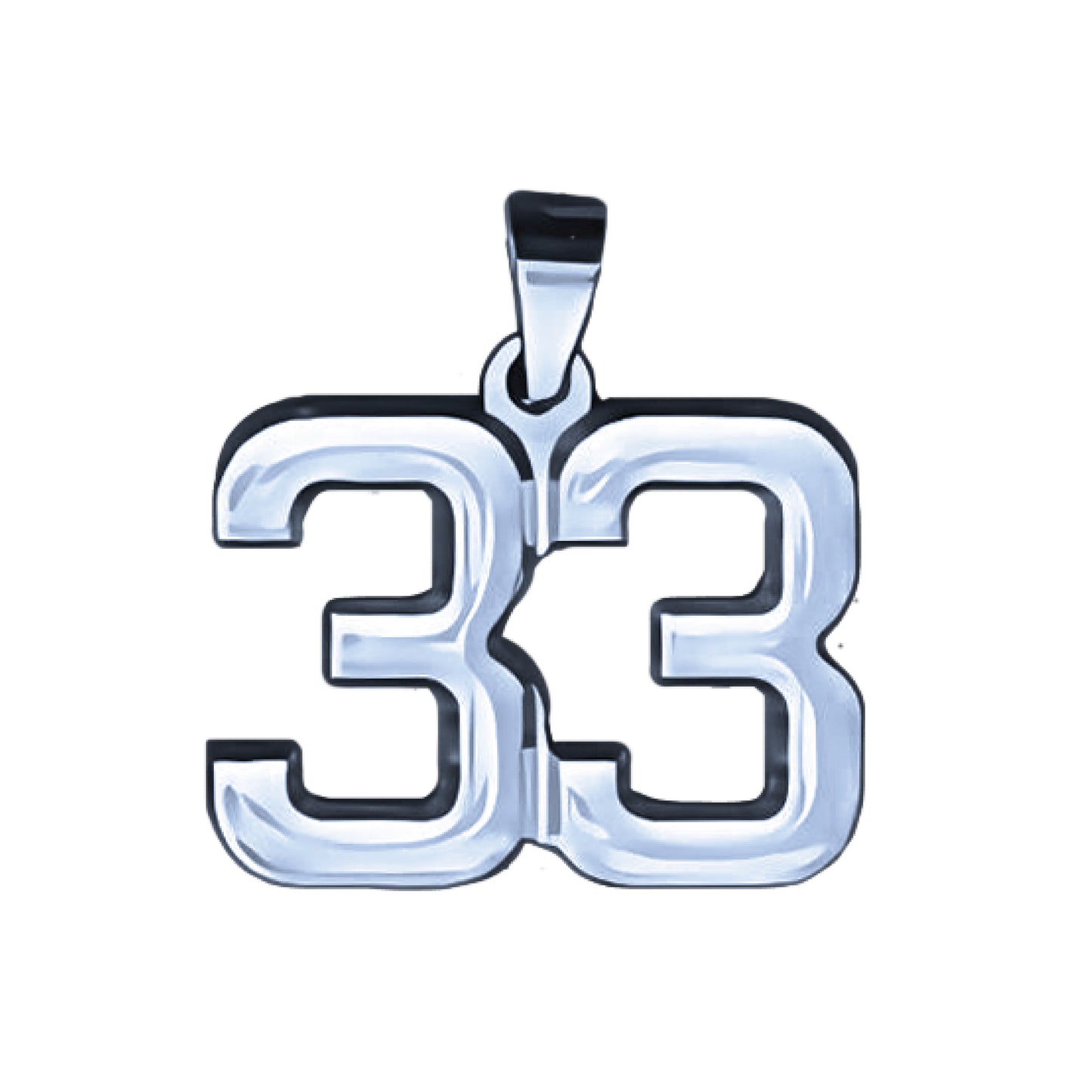 Pro Number Pendant - Stainless Steel
