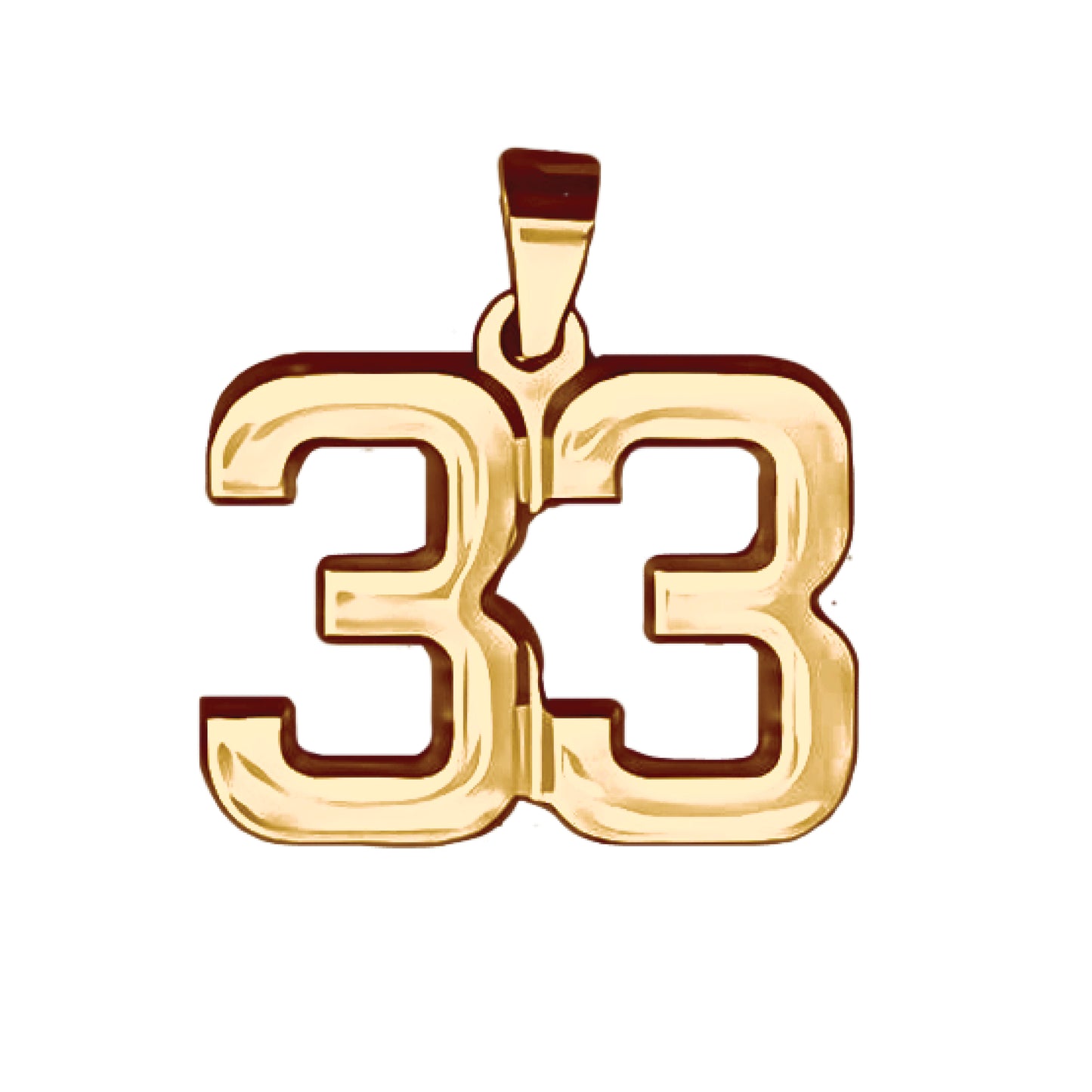 Pro Number Pendant - 14K Gold Plated Stainless Steel