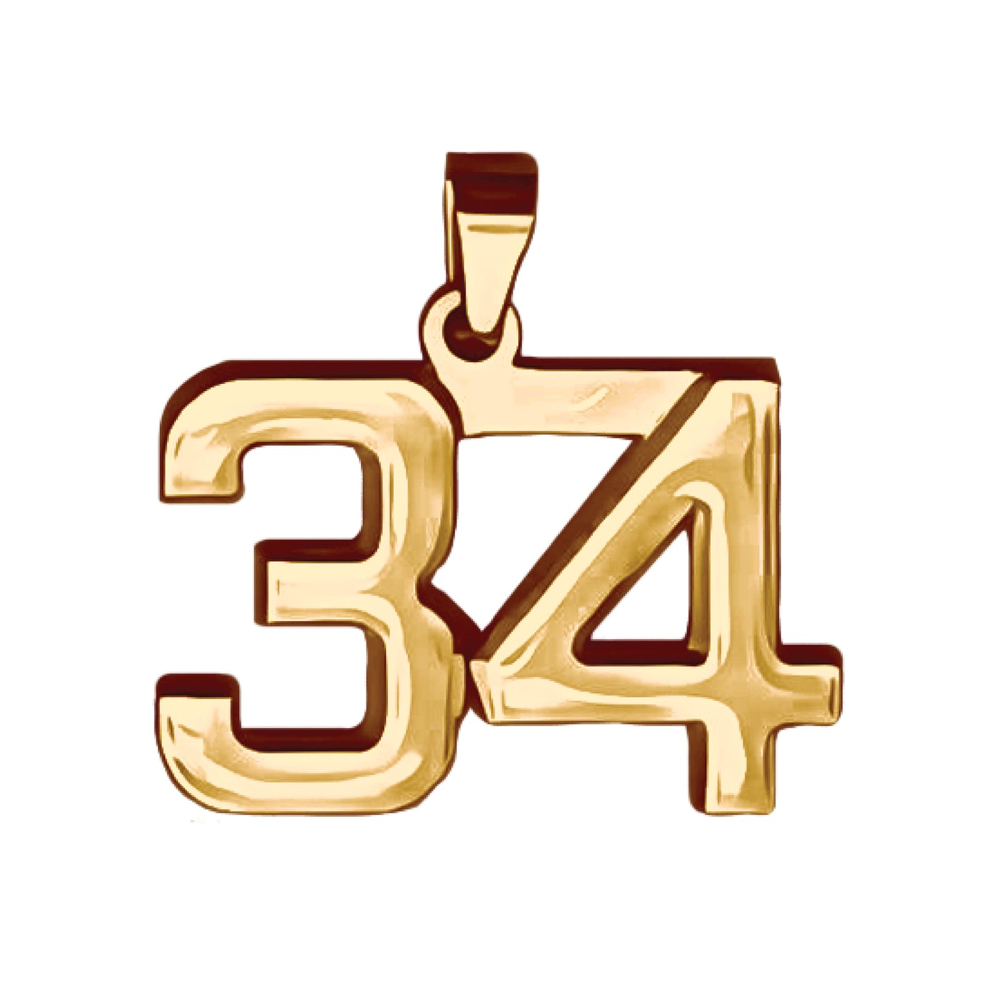 Pro Number Pendant - 14K Gold Plated Stainless Steel