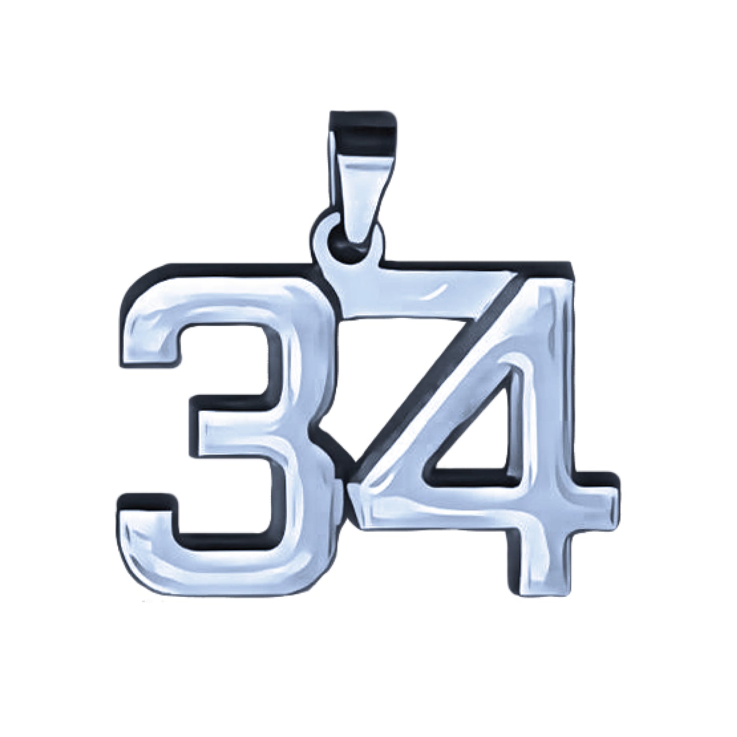 Pro Number Pendant - Stainless Steel