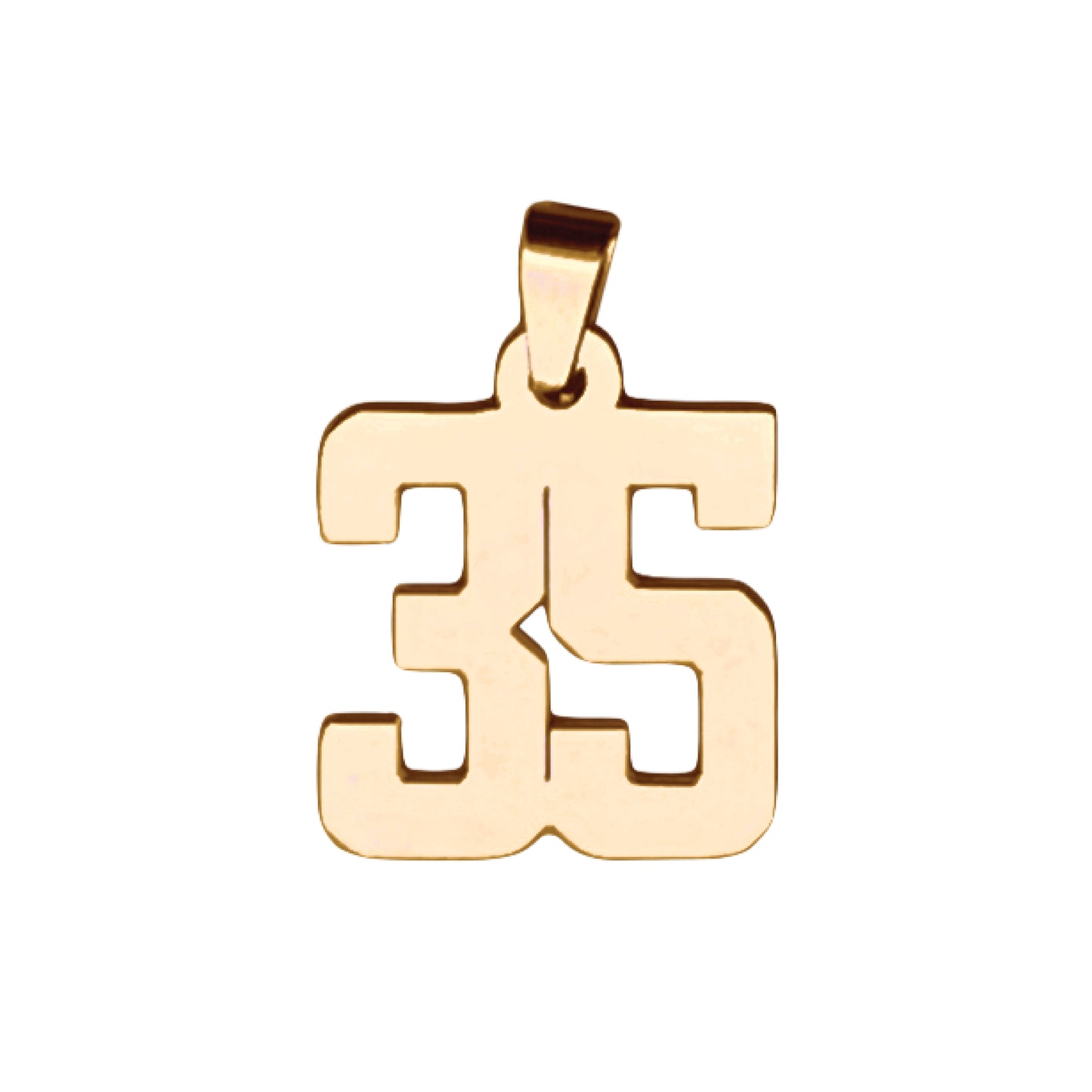Custom Number Pendant Necklace - 14K Gold Plated Stainless Steel