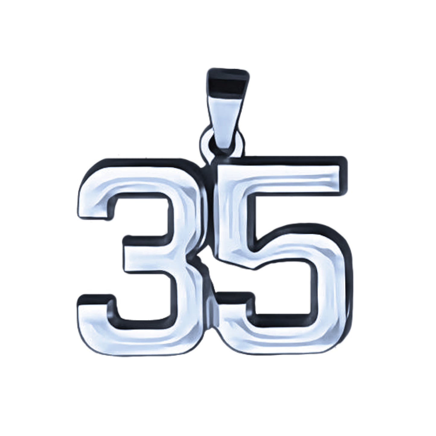 Pro Number Pendant - Stainless Steel