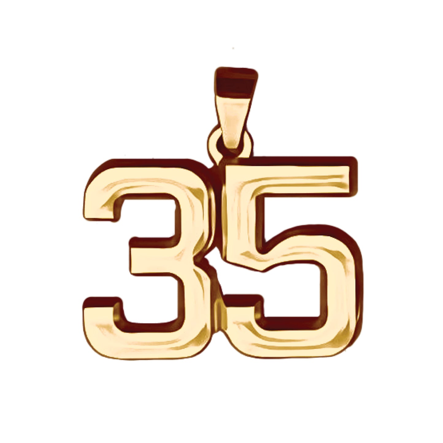 Pro Number Pendant - 14K Gold Plated Stainless Steel