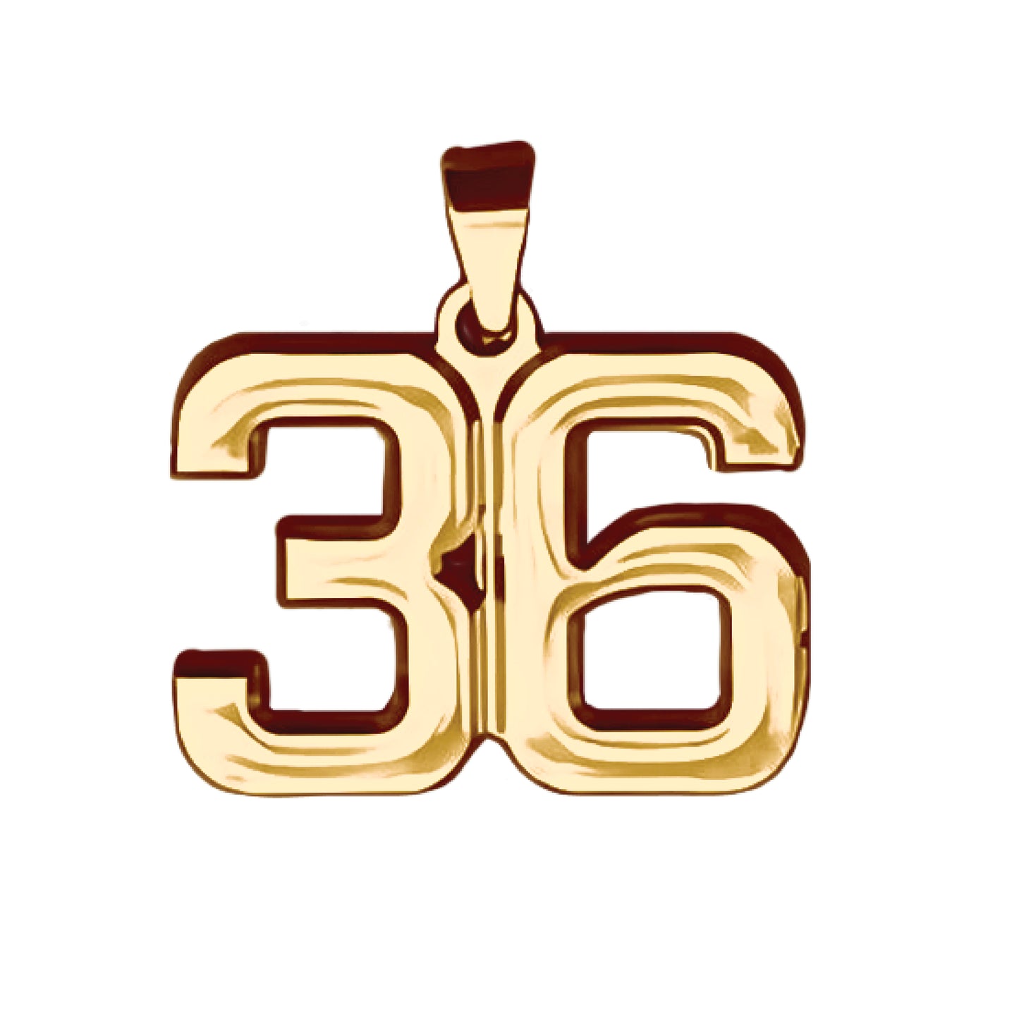 Pro Number Pendant - 14K Gold Plated Stainless Steel