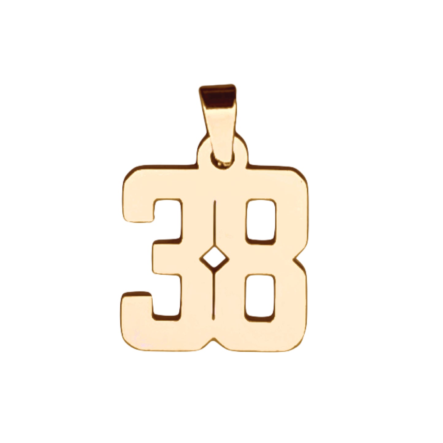 Custom Number Pendant Necklace - 14K Gold Plated Stainless Steel