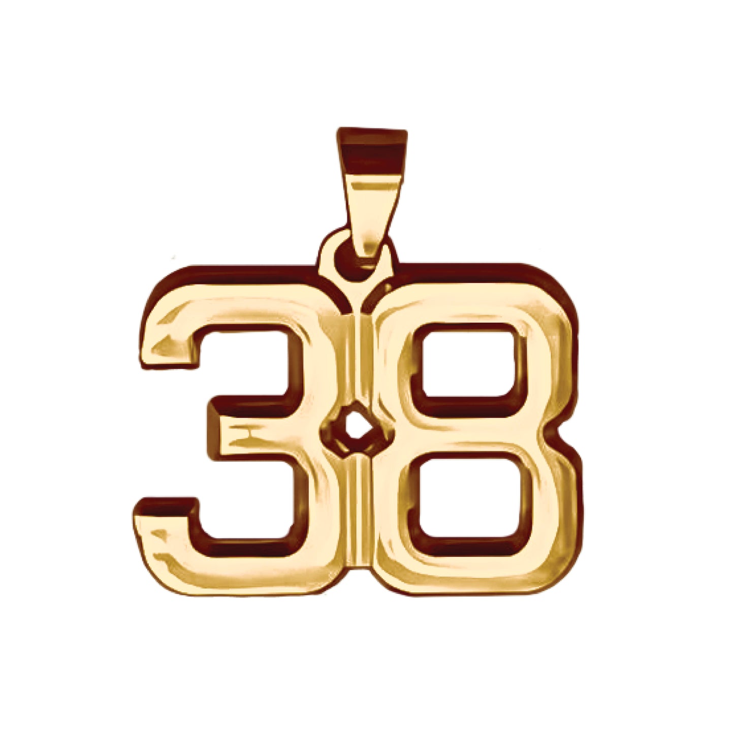Pro Number Pendant - 14K Gold Plated Stainless Steel