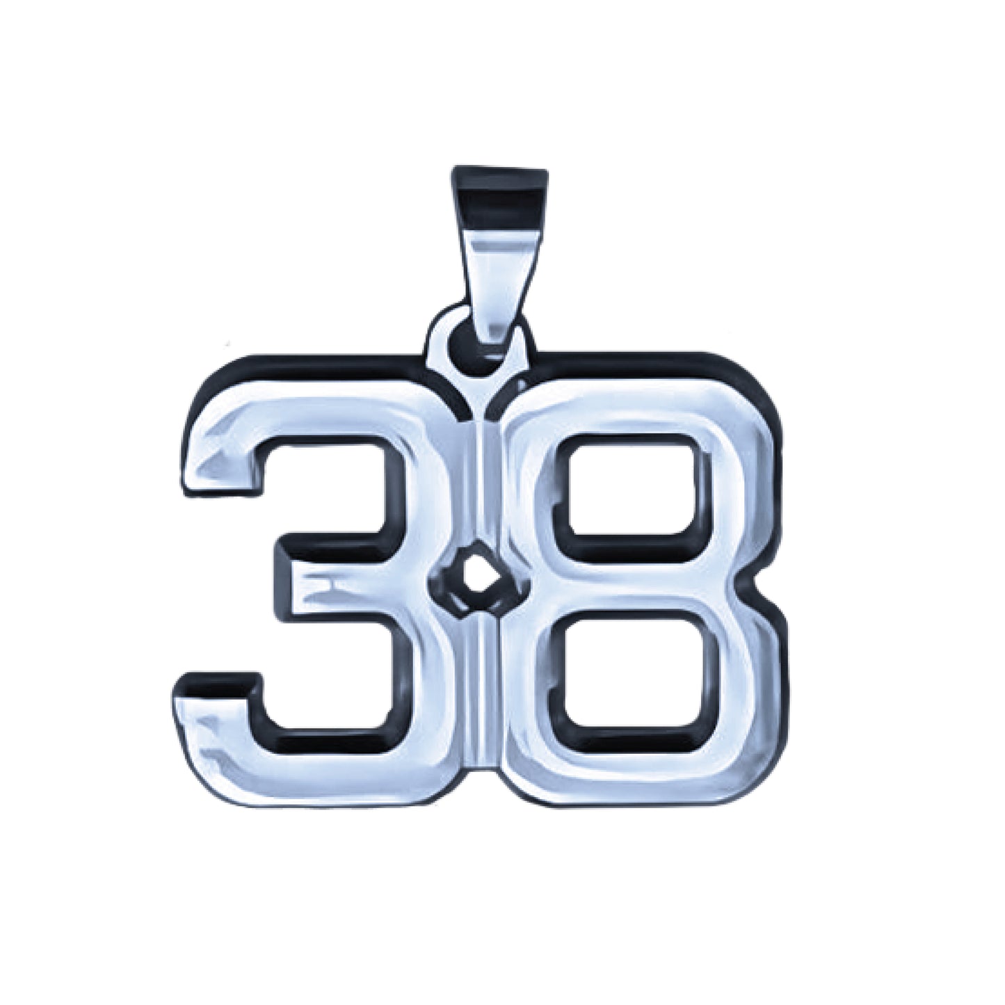 Pro Number Pendant - Stainless Steel