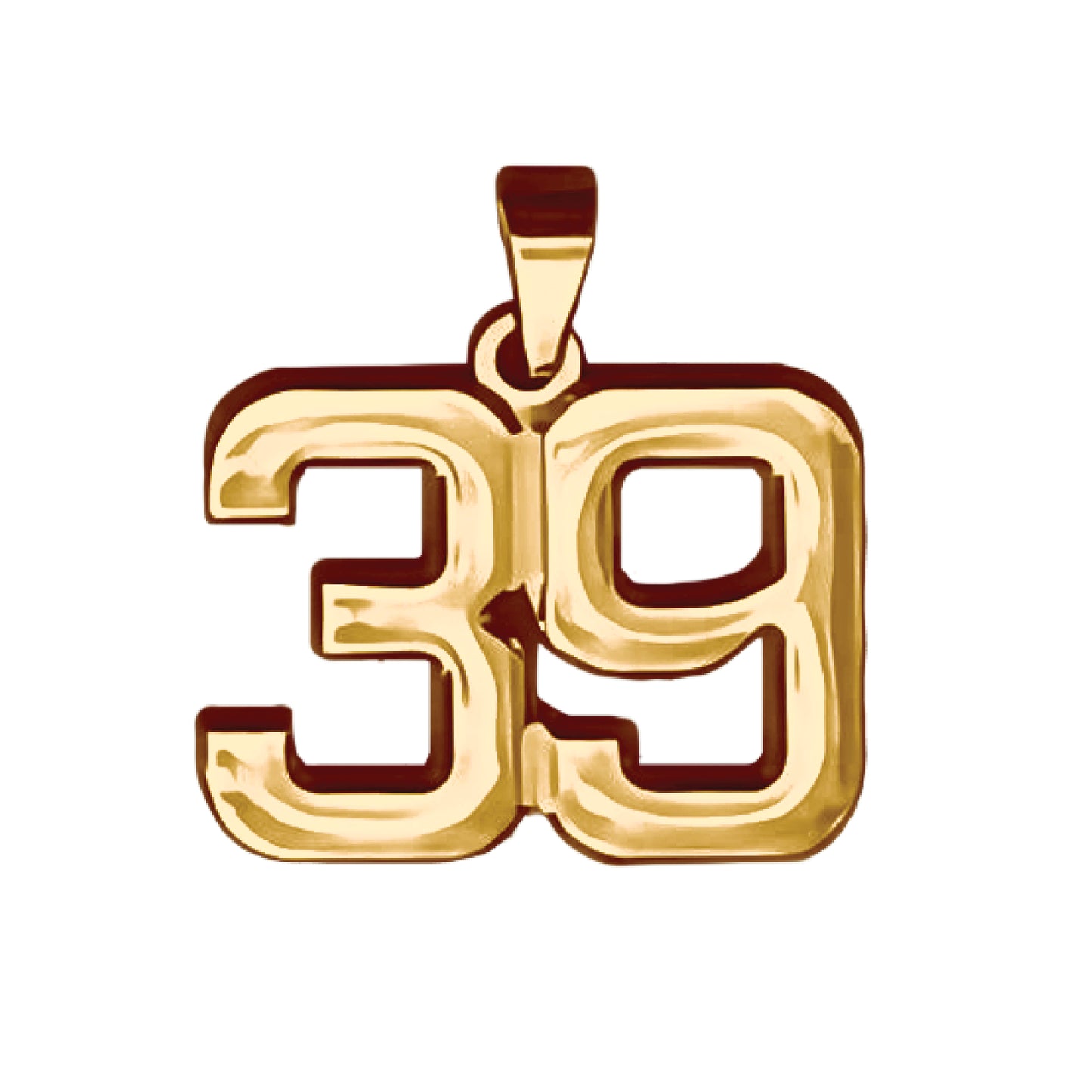 Pro Number Pendant - 14K Gold Plated Stainless Steel