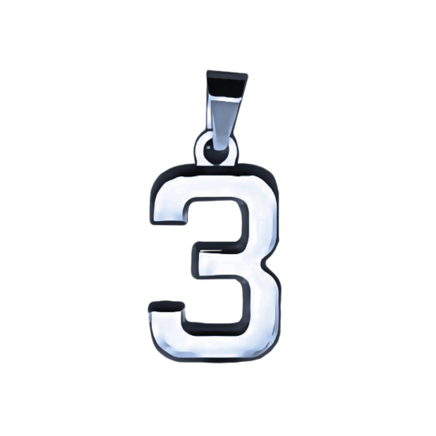 Pro Number Pendant - Stainless Steel