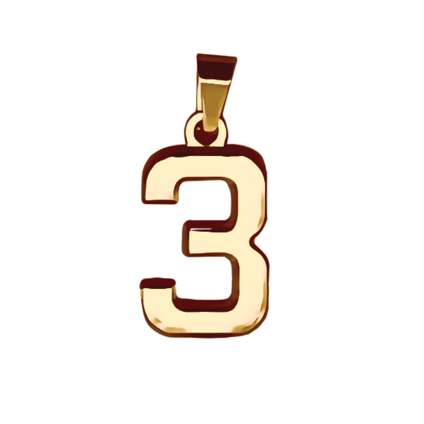 Pro Number Pendant - 14K Gold Plated Stainless Steel