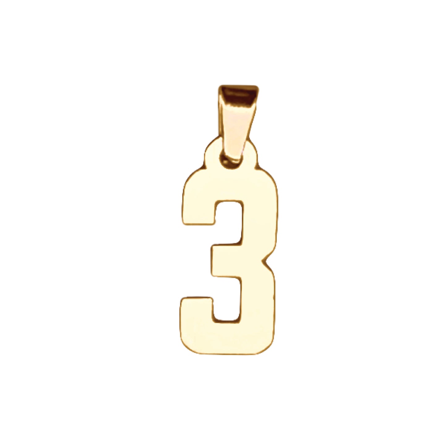 Custom Number Pendant Necklace - 14K Gold Plated Stainless Steel
