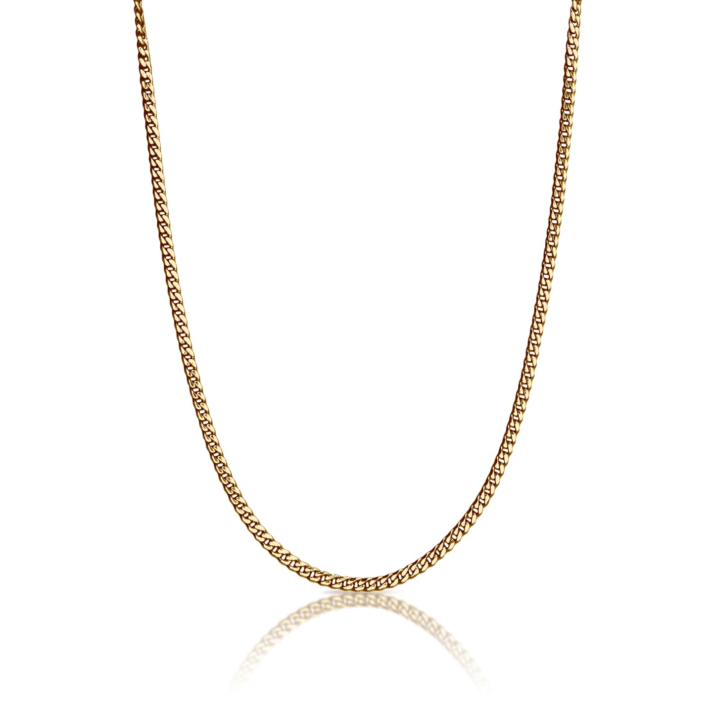 4.5mm Cuban Link Chain Necklace - 14K Gold Plated Stainless Steel