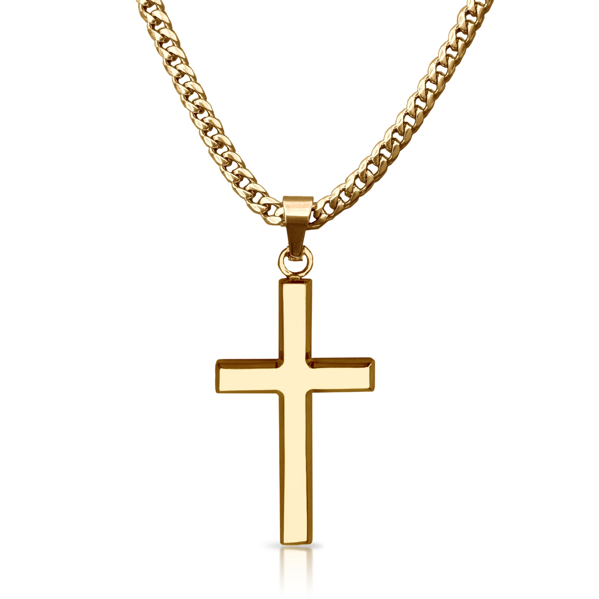 Pro Cross Pendant Necklace - 14K Gold Plated Stainless Steel