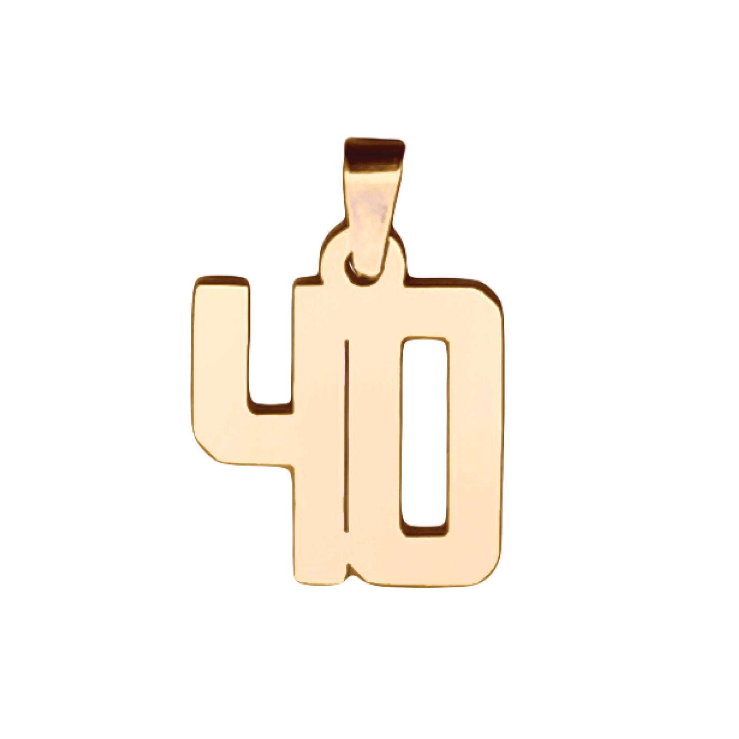 Custom Number Pendant Necklace - 14K Gold Plated Stainless Steel