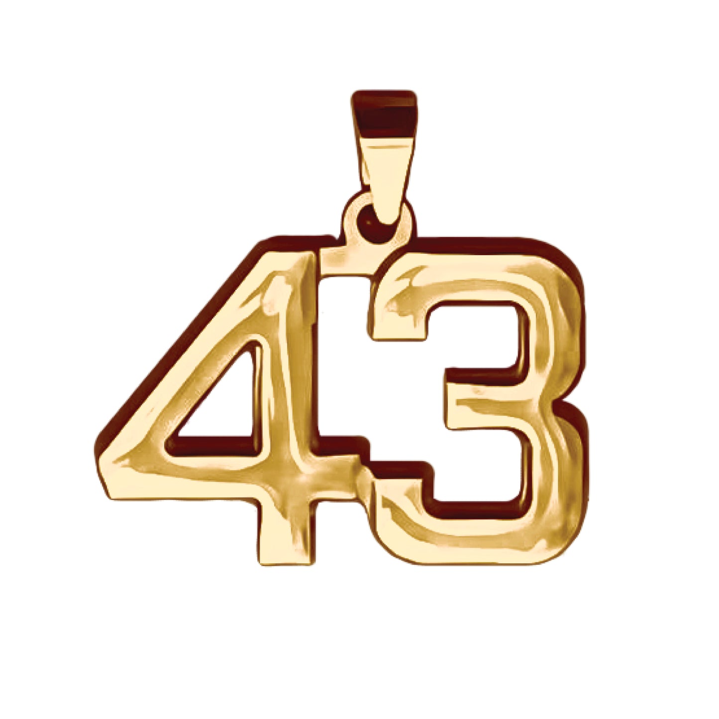 Pro Number Pendant - 14K Gold Plated Stainless Steel