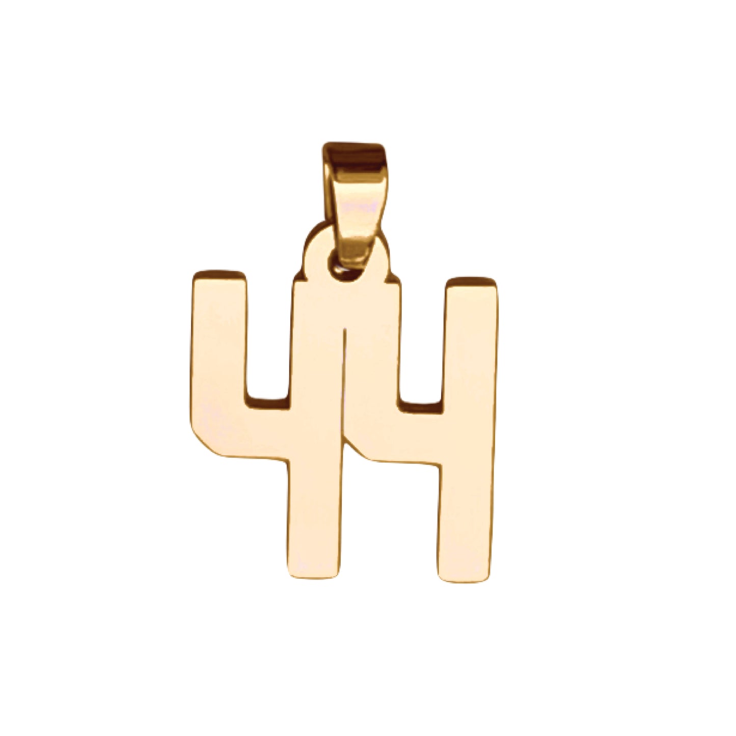 Custom Number Pendant Necklace - 14K Gold Plated Stainless Steel