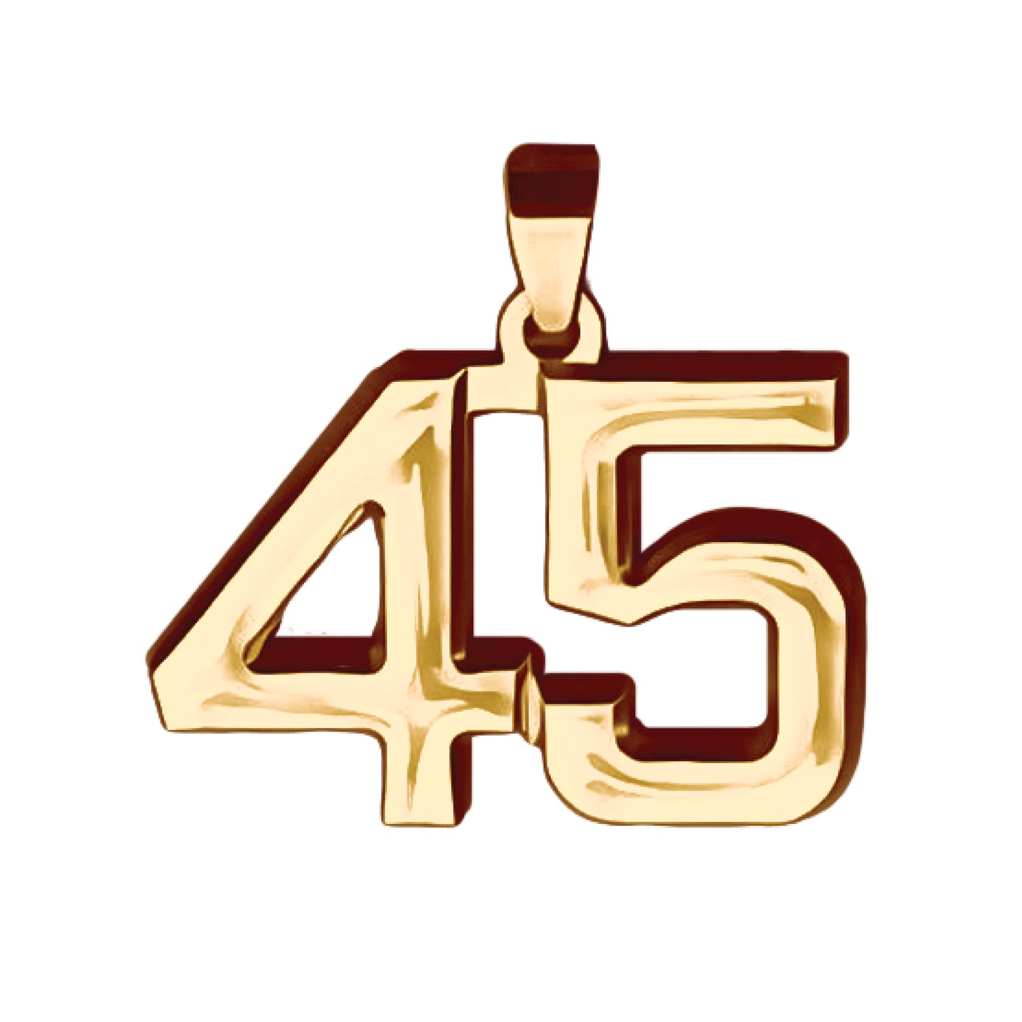 Pro Number Pendant - 14K Gold Plated Stainless Steel