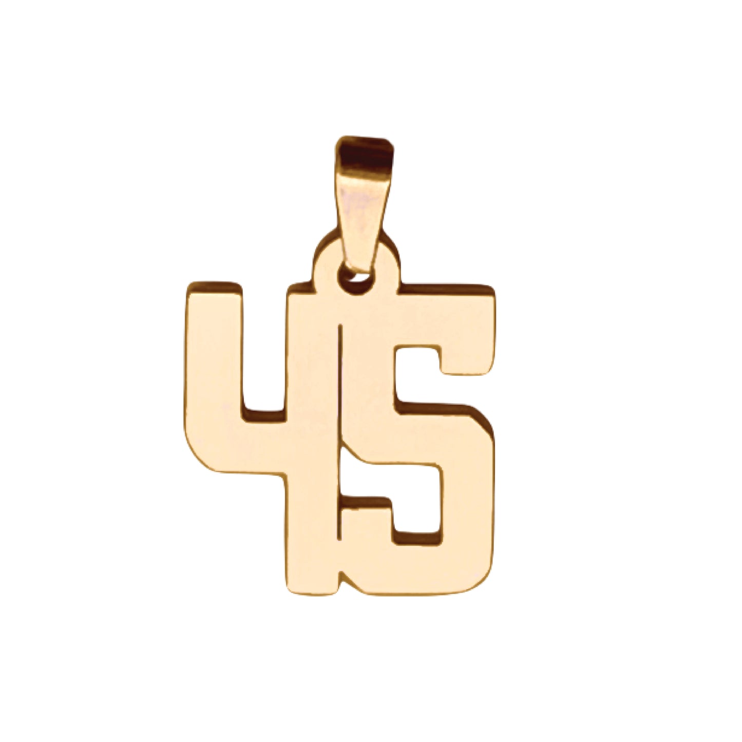 Custom Number Pendant Necklace - 14K Gold Plated Stainless Steel