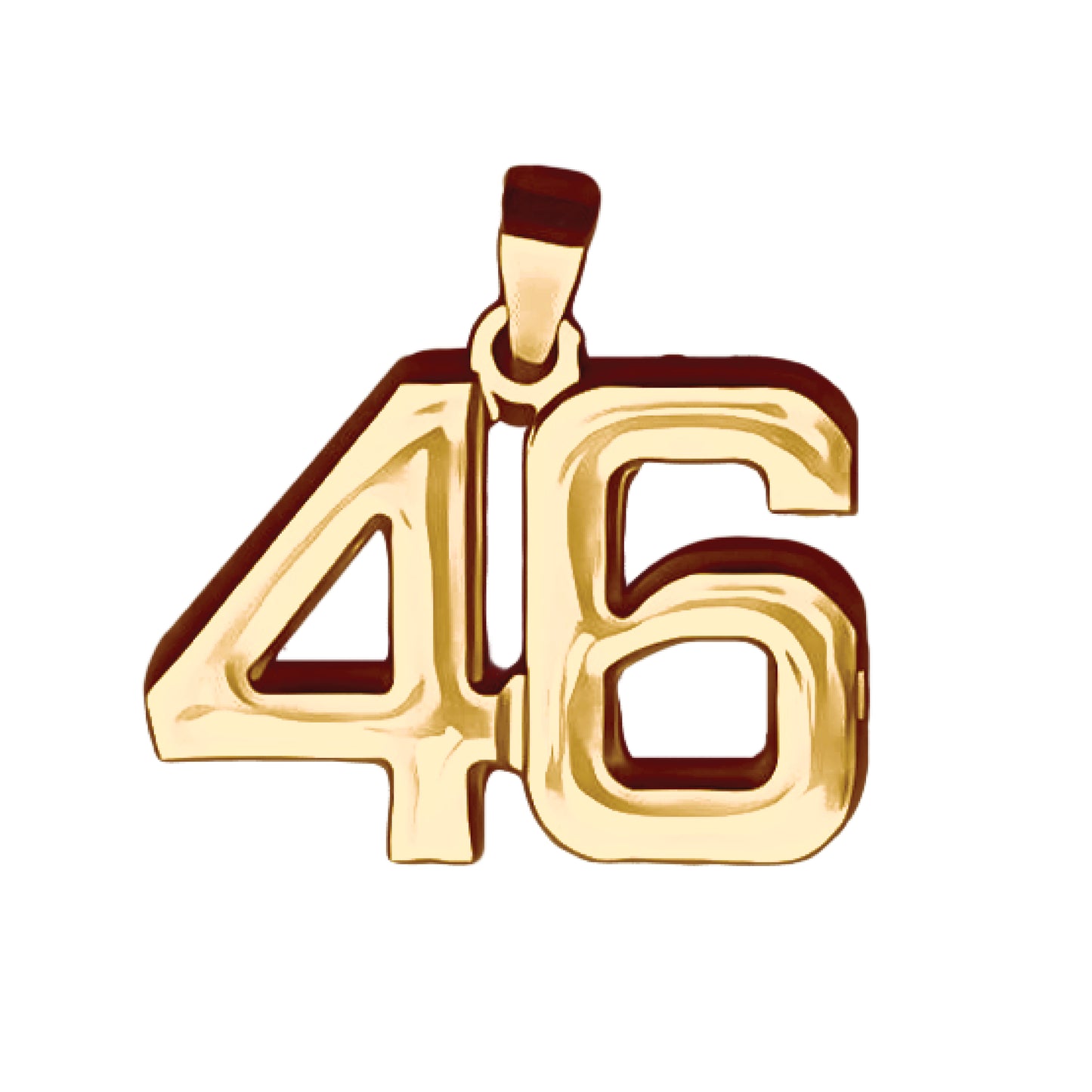 Pro Number Pendant - 14K Gold Plated Stainless Steel