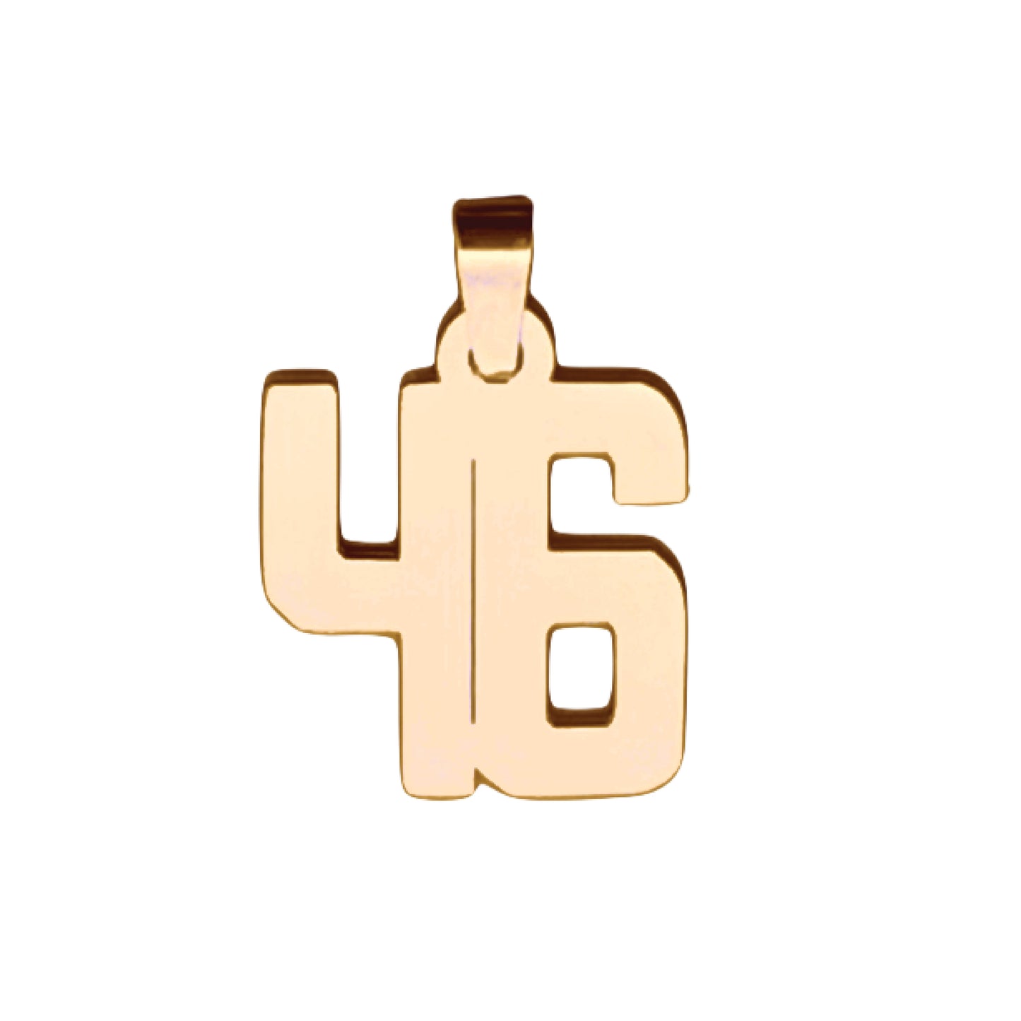 Custom Number Pendant Necklace - 14K Gold Plated Stainless Steel