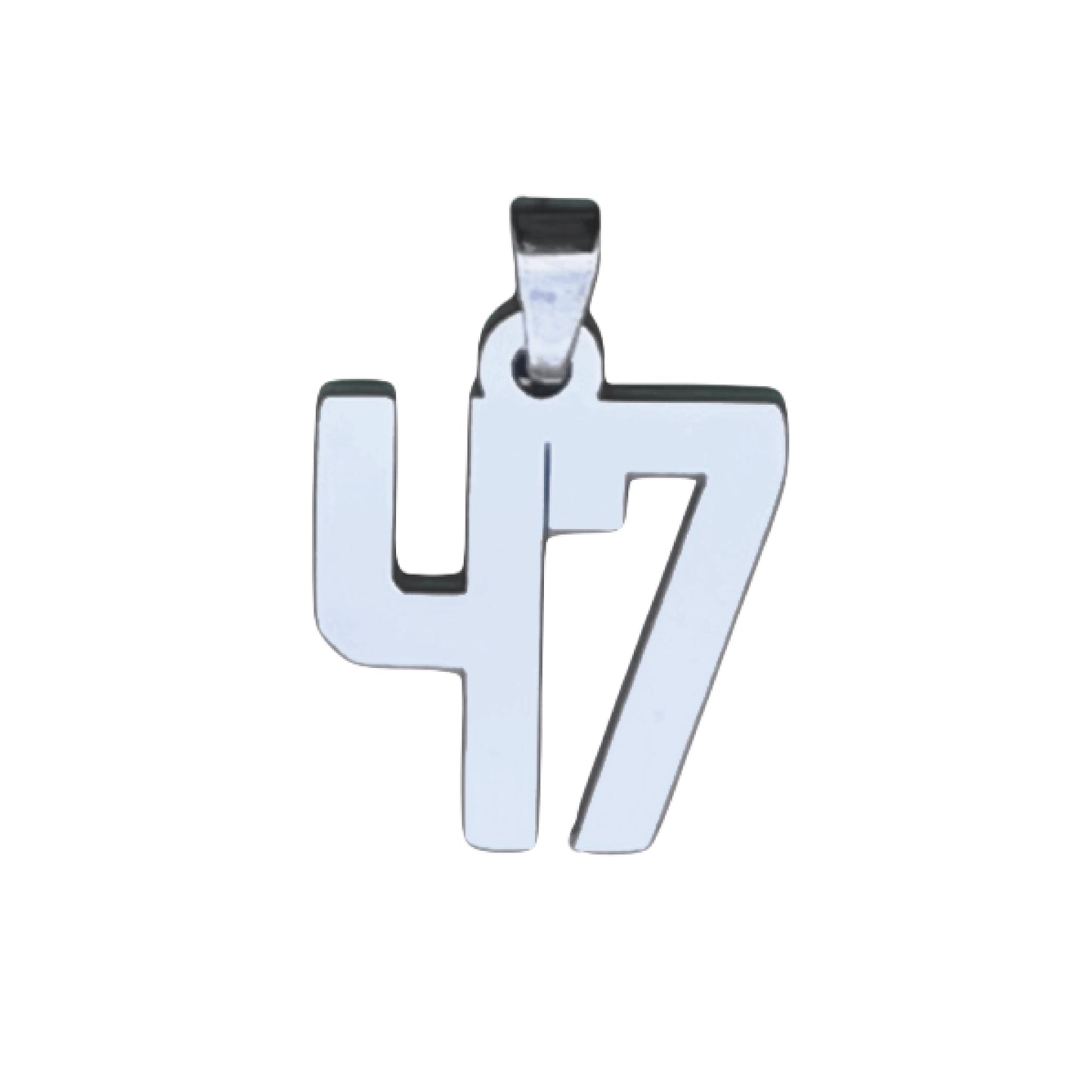 Custom Number Pendant Necklace - Stainless Steel