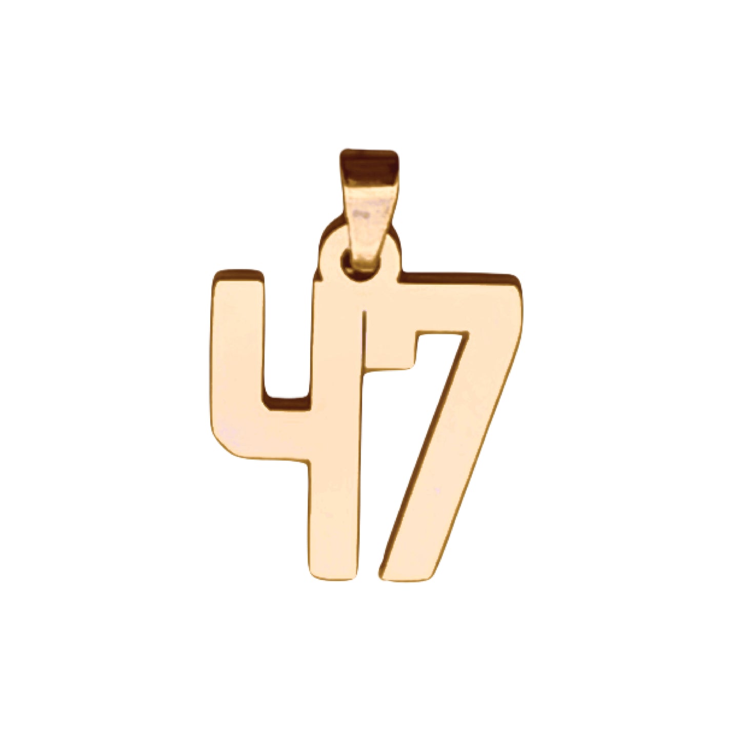 Custom Number Pendant Necklace - 14K Gold Plated Stainless Steel