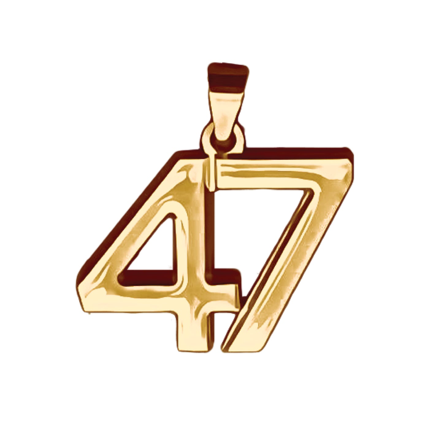 Pro Number Pendant - 14K Gold Plated Stainless Steel