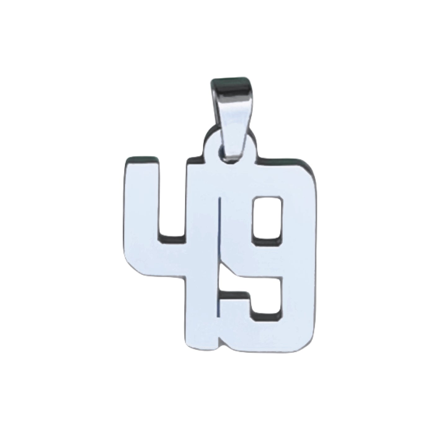 Custom Number Pendant Necklace - Stainless Steel