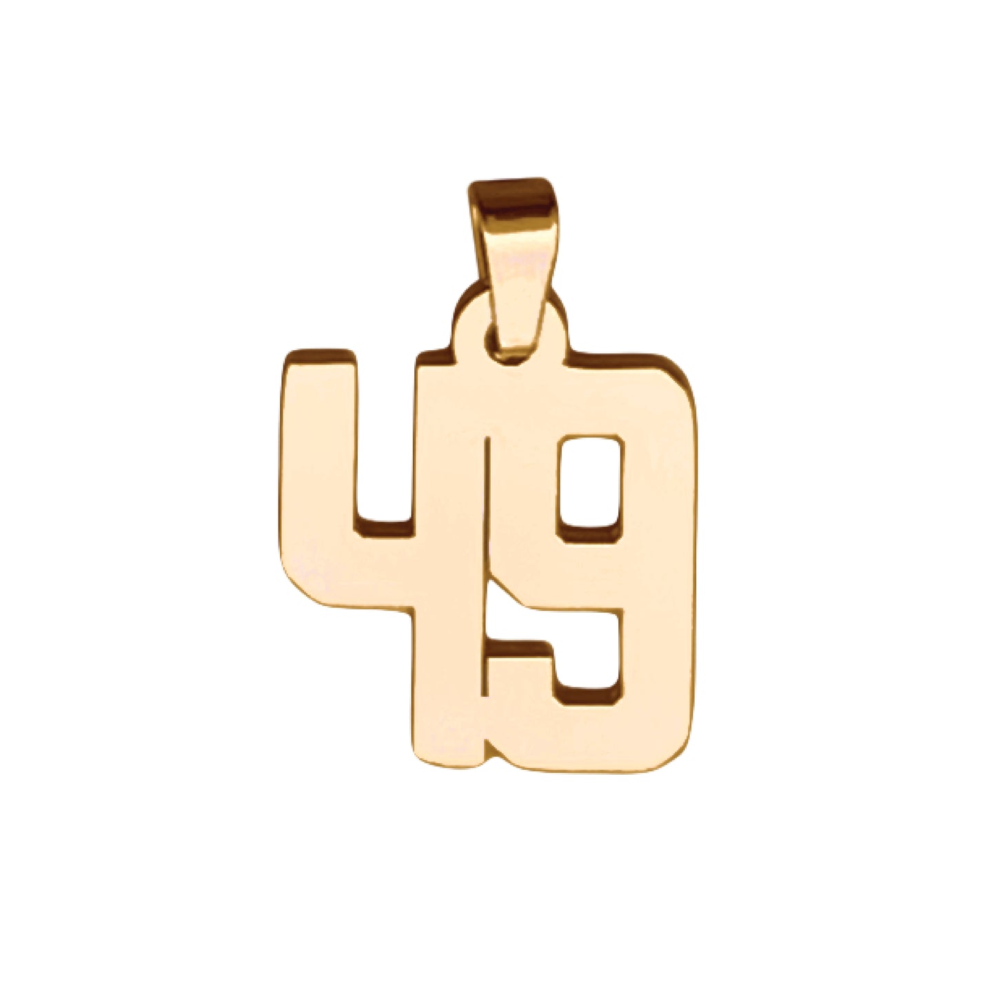 Custom Number Pendant Necklace - 14K Gold Plated Stainless Steel