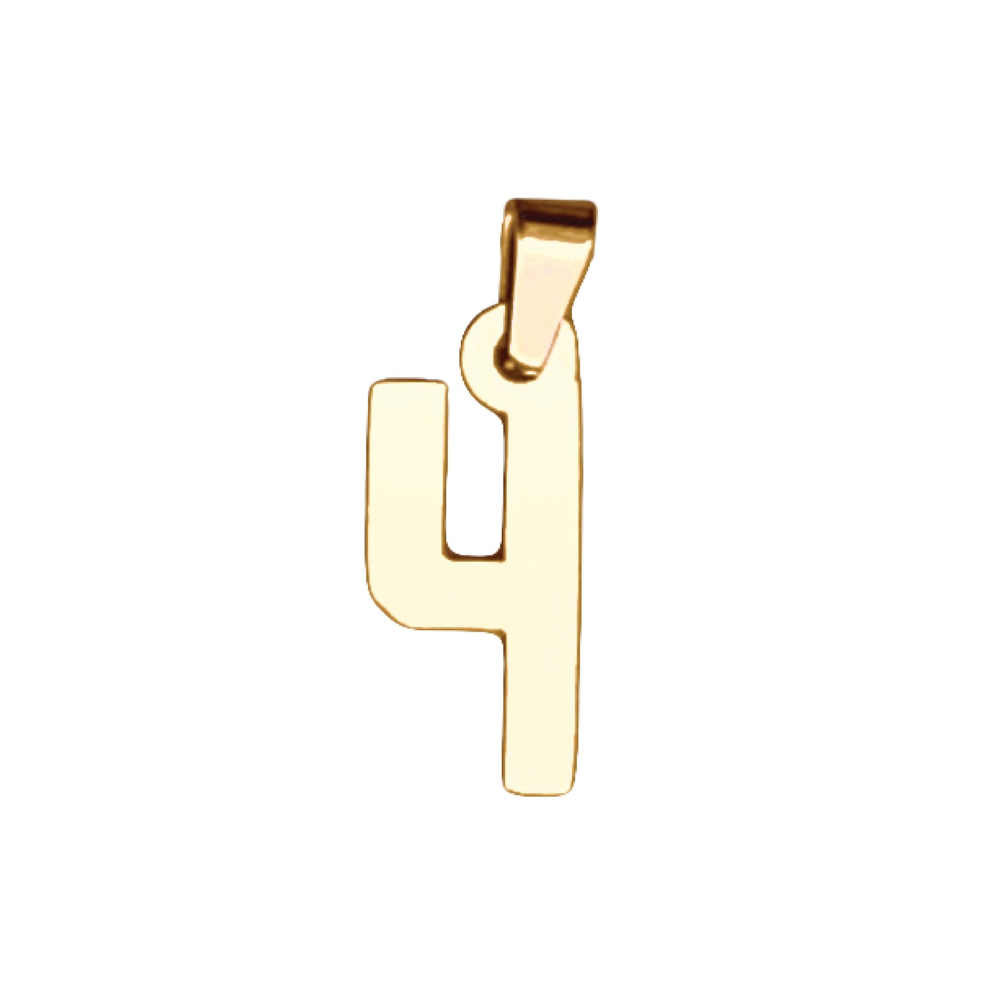 Custom Number Pendant Necklace - 14K Gold Plated Stainless Steel