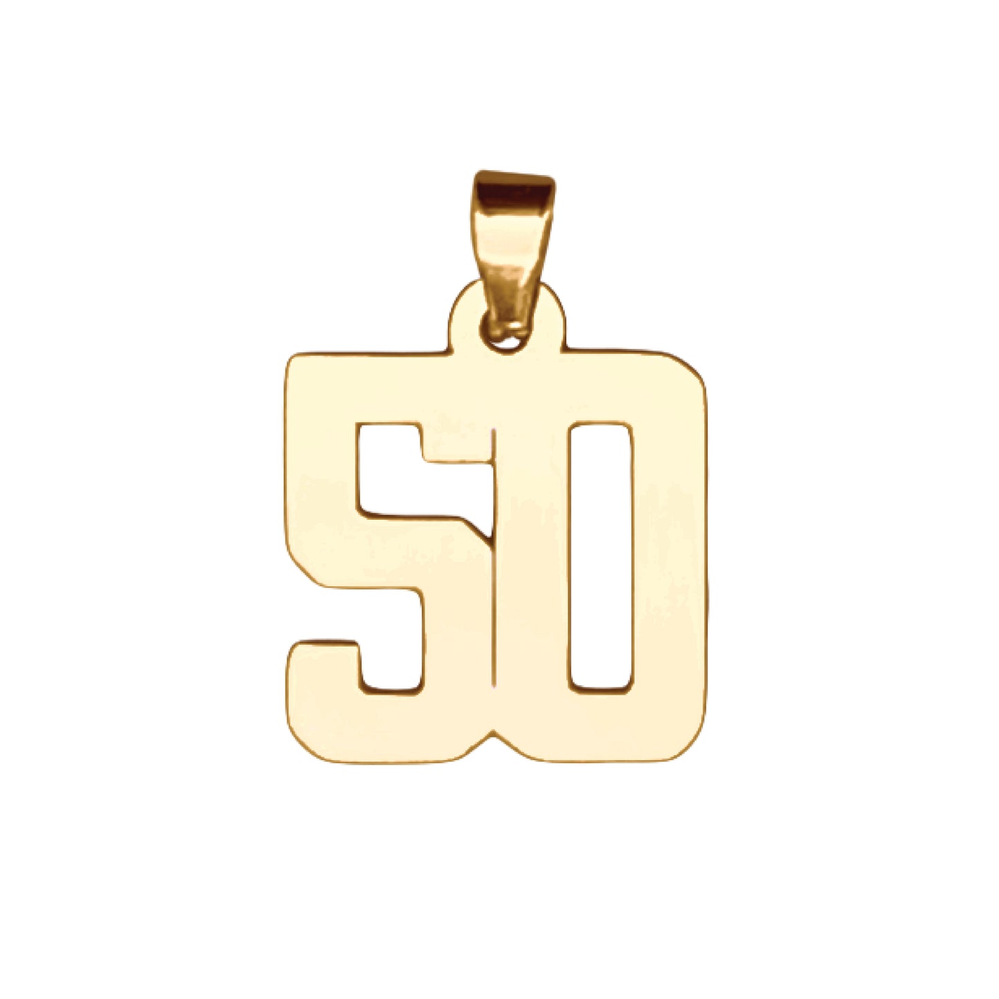 Custom Number Pendant Necklace - 14K Gold Plated Stainless Steel