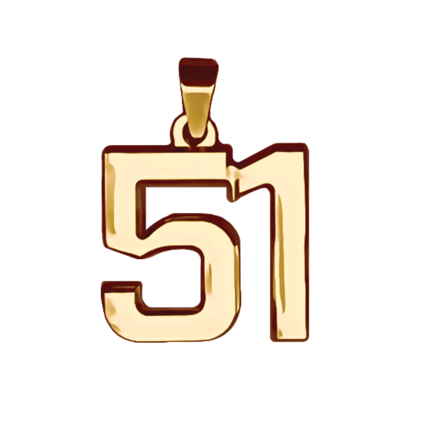 Pro Number Pendant - 14K Gold Plated Stainless Steel