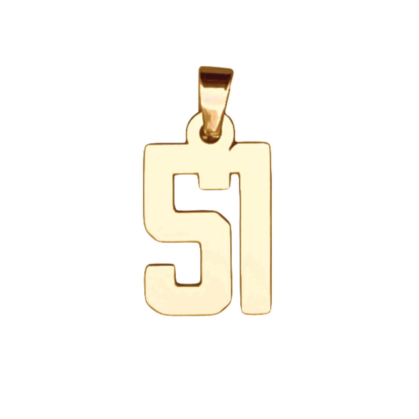 Custom Number Pendant Necklace - 14K Gold Plated Stainless Steel