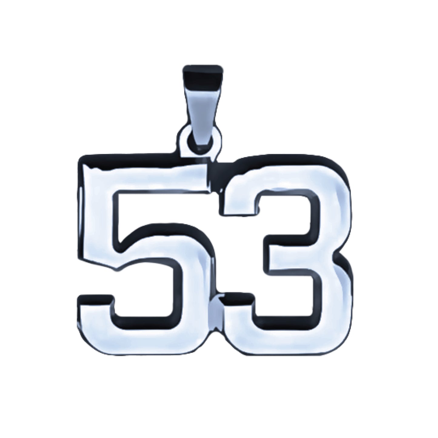 Pro Number Pendant - Stainless Steel