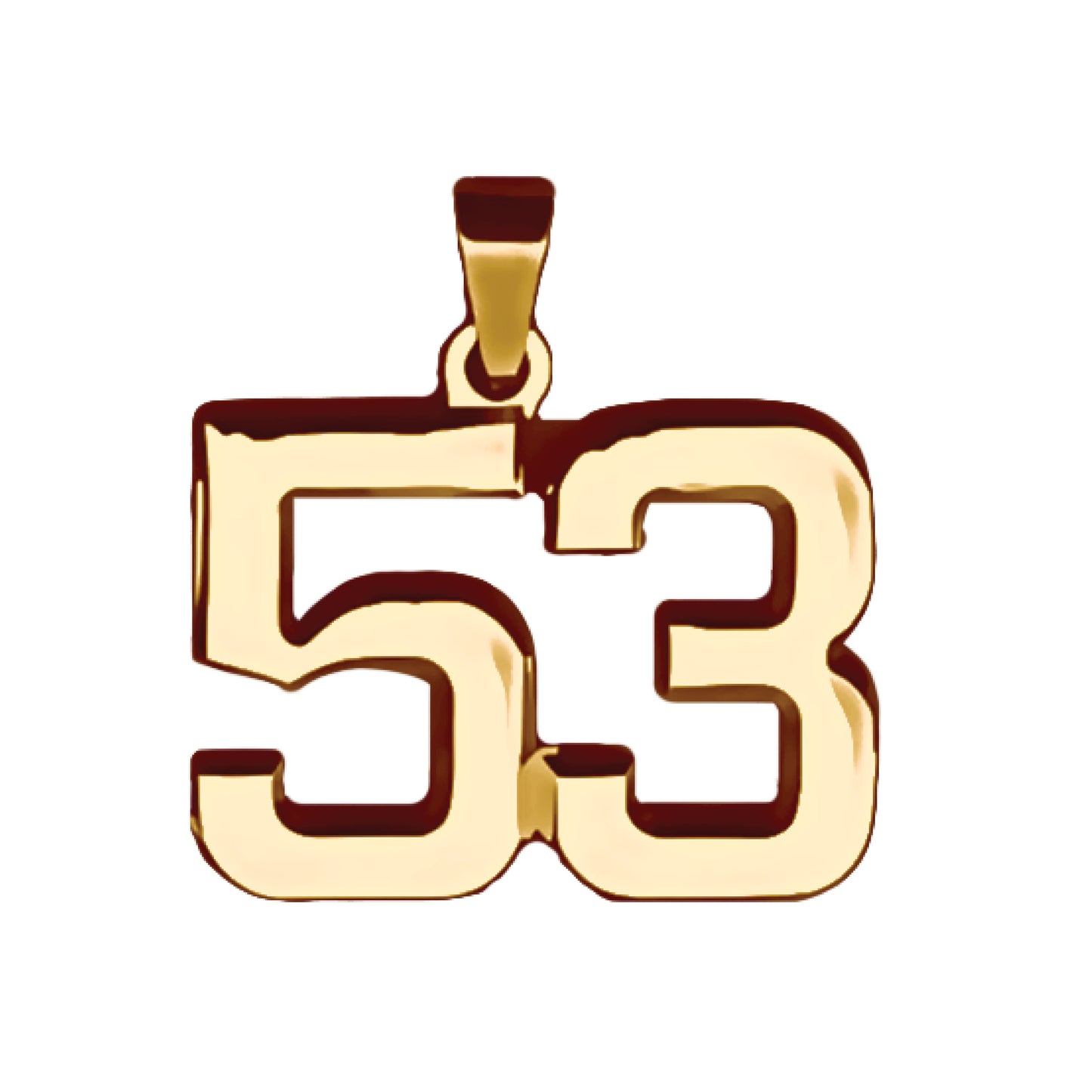 Pro Number Pendant - 14K Gold Plated Stainless Steel
