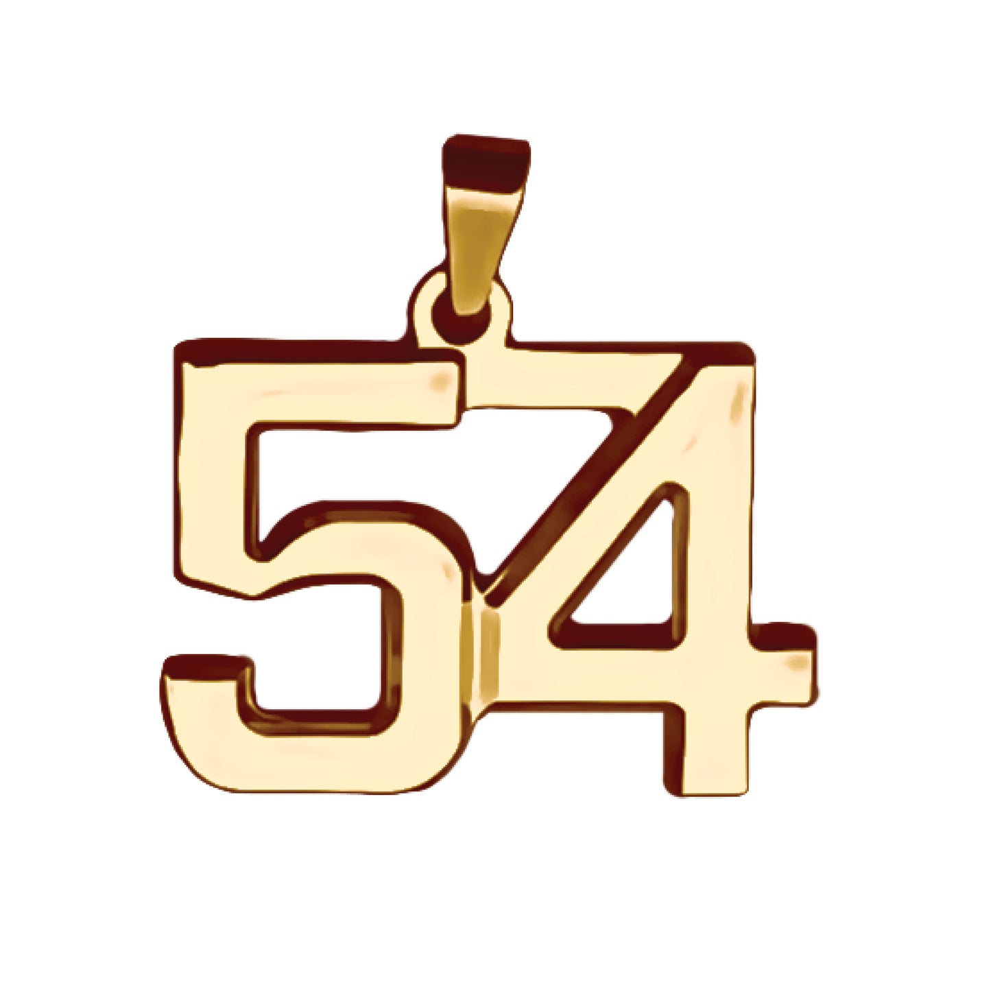 Pro Number Pendant - 14K Gold Plated Stainless Steel