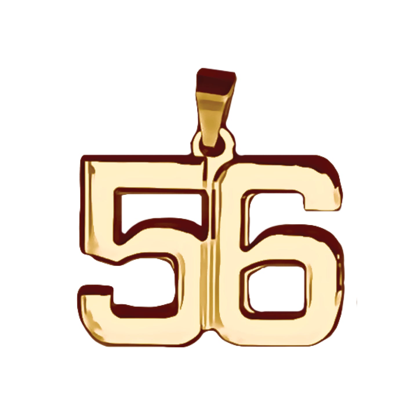 Pro Number Pendant - 14K Gold Plated Stainless Steel