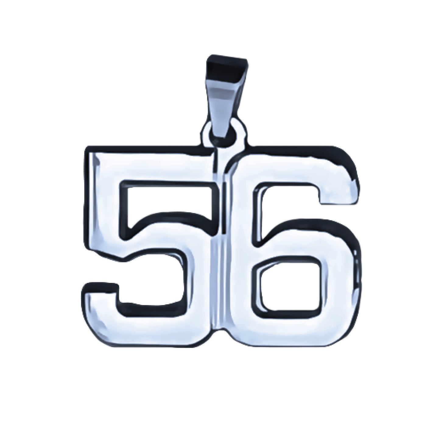 Pro Number Pendant - Stainless Steel