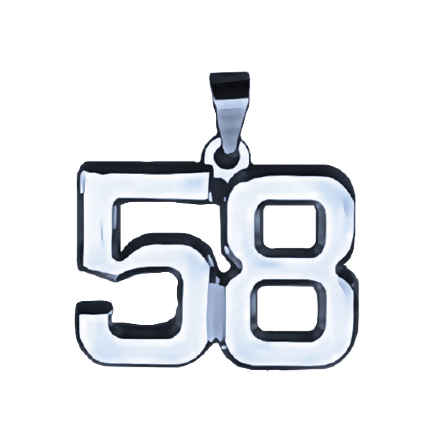 Pro Number Pendant - Stainless Steel