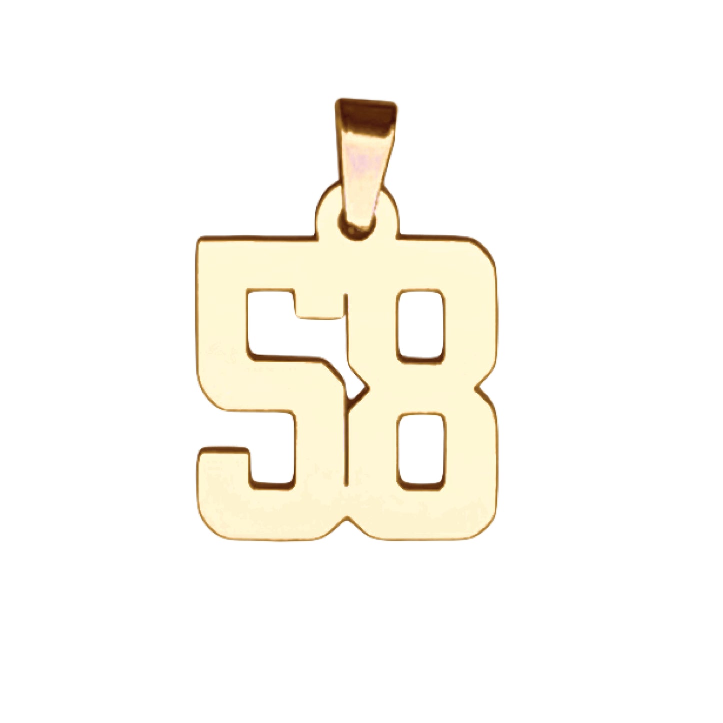 Custom Number Pendant Necklace - 14K Gold Plated Stainless Steel