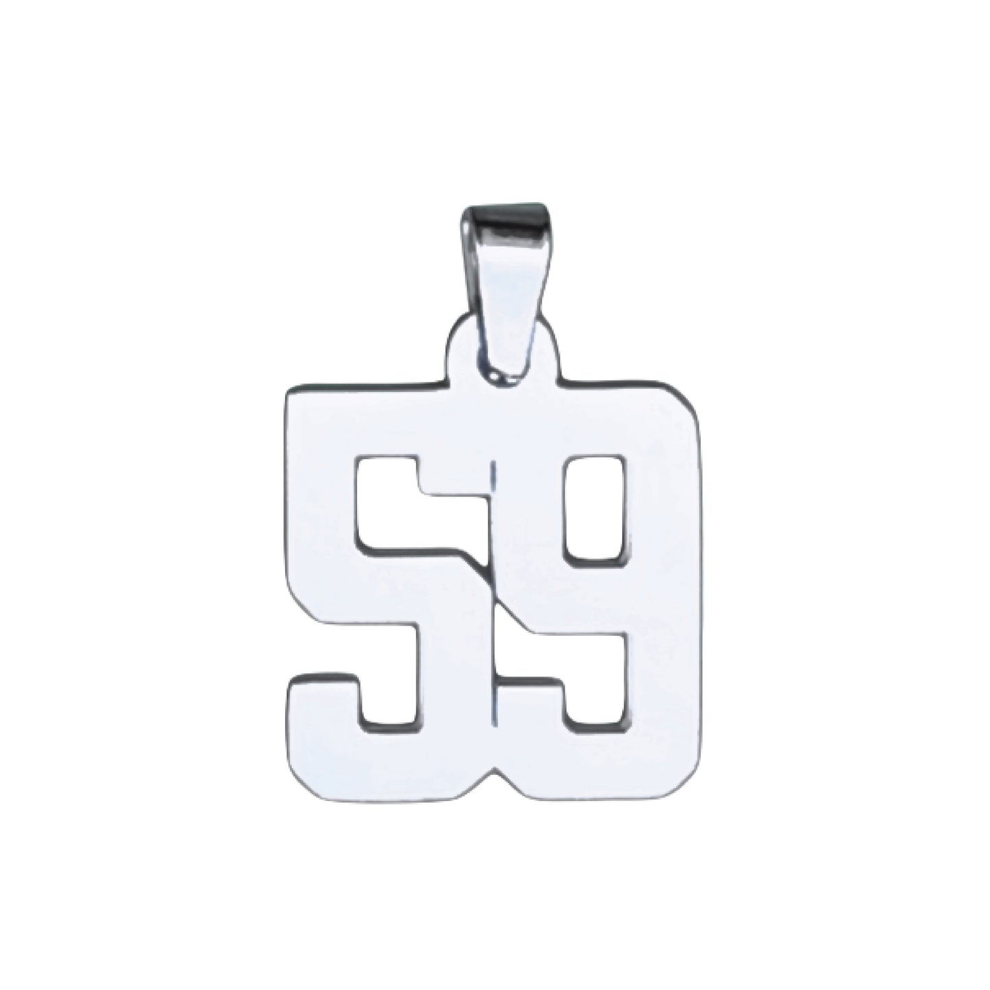 Custom Number Pendant Necklace - Stainless Steel