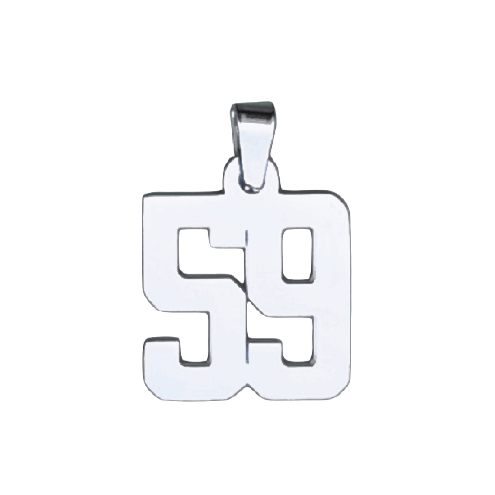 Custom Number Pendant Necklace - Stainless Steel
