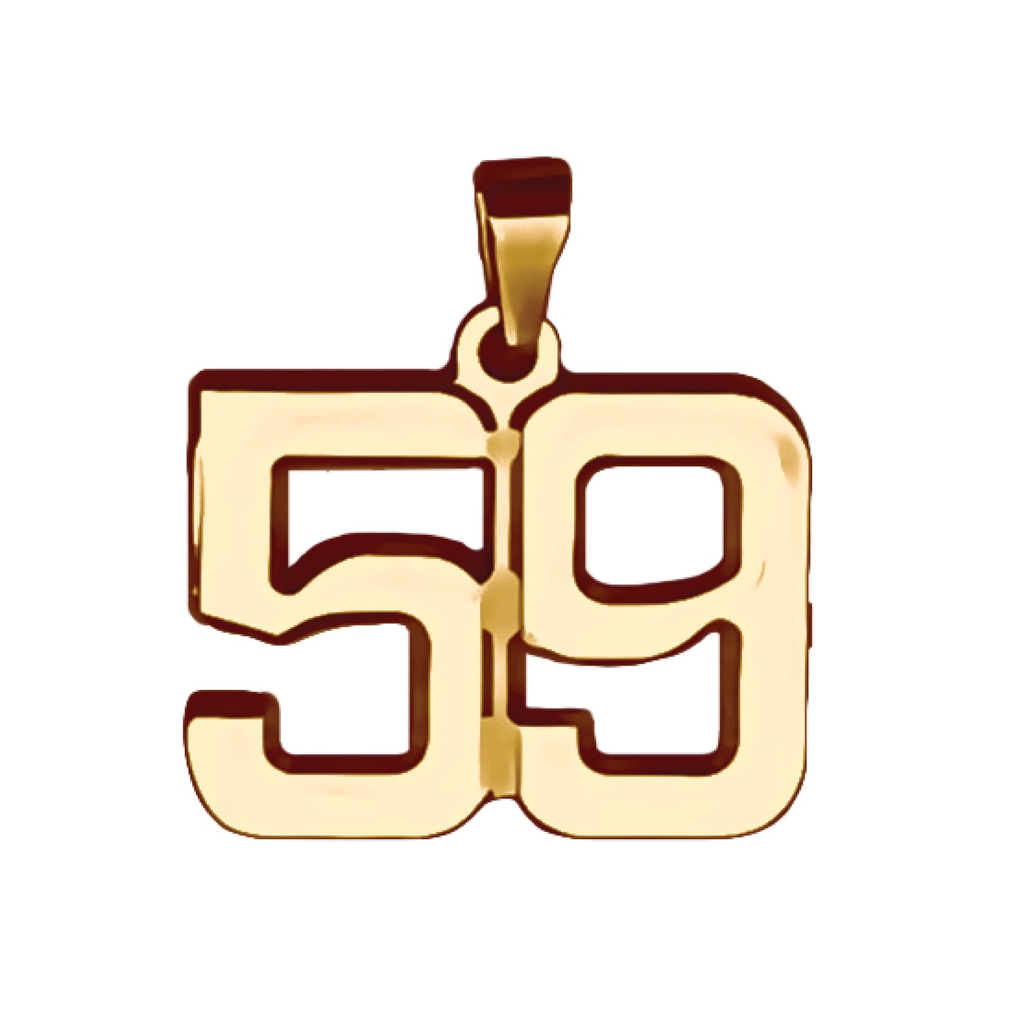Pro Number Pendant - 14K Gold Plated Stainless Steel