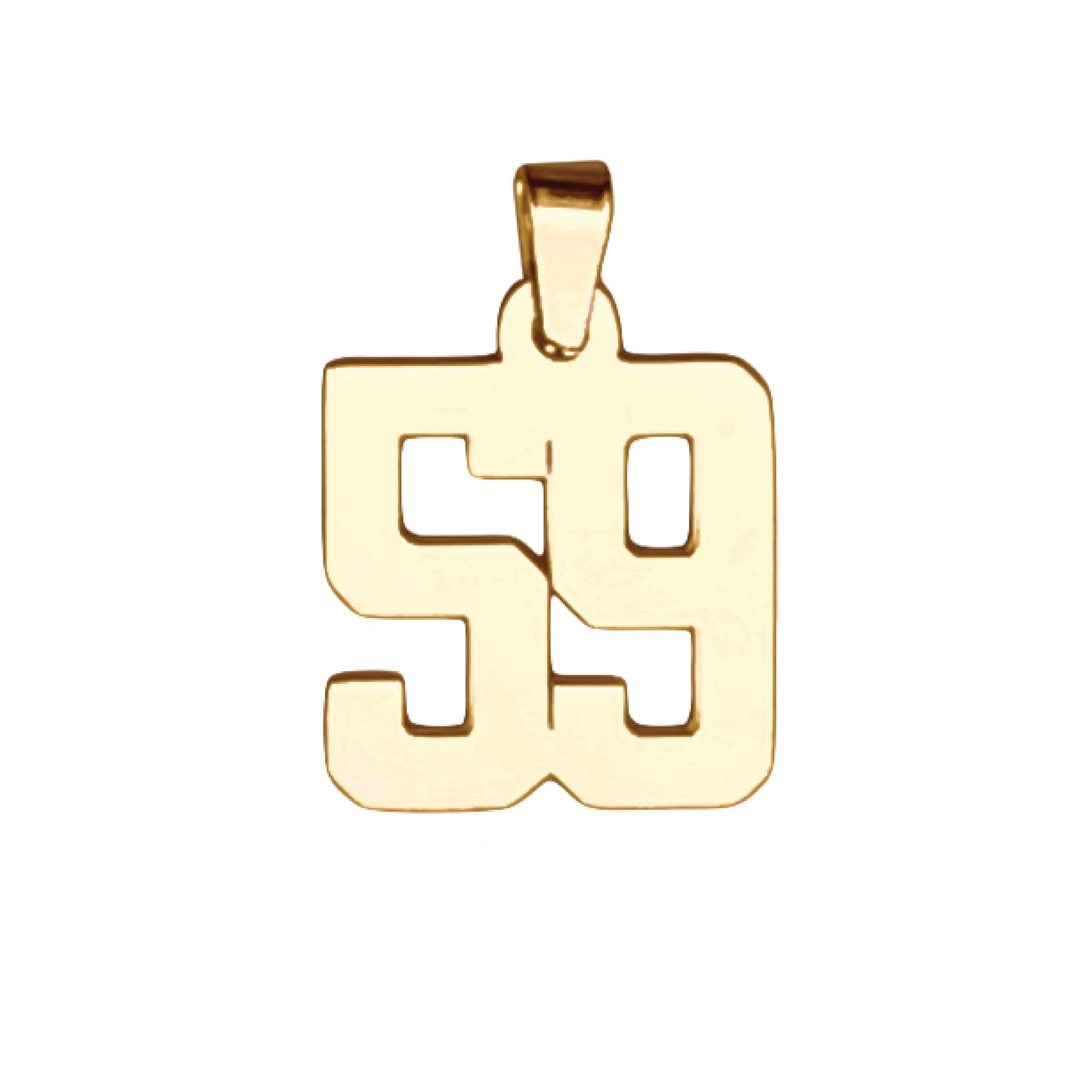 Custom Number Pendant Necklace - 14K Gold Plated Stainless Steel