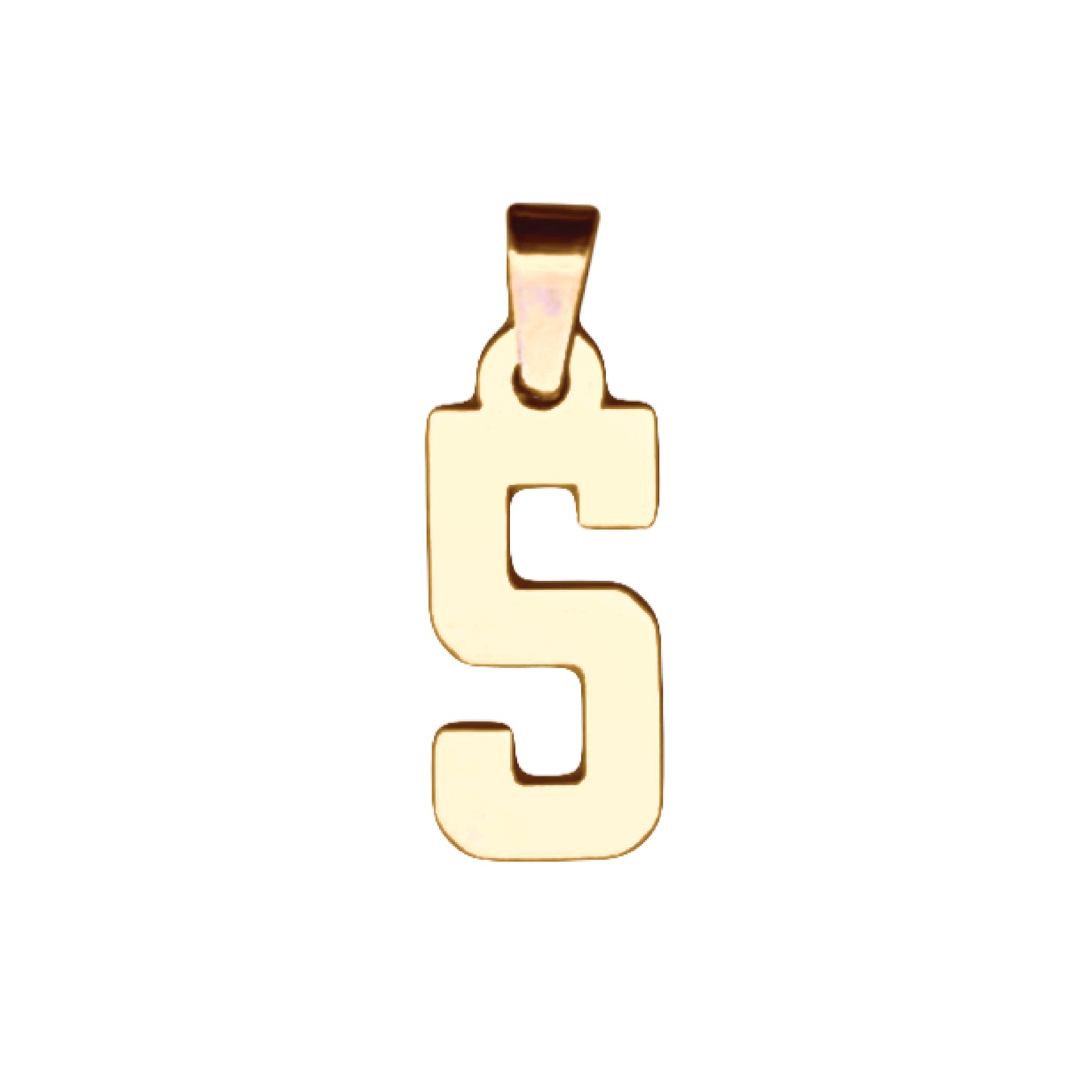 Custom Number Pendant Necklace - 14K Gold Plated Stainless Steel