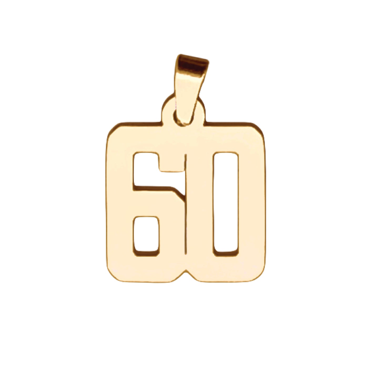Custom Number Pendant Necklace - 14K Gold Plated Stainless Steel