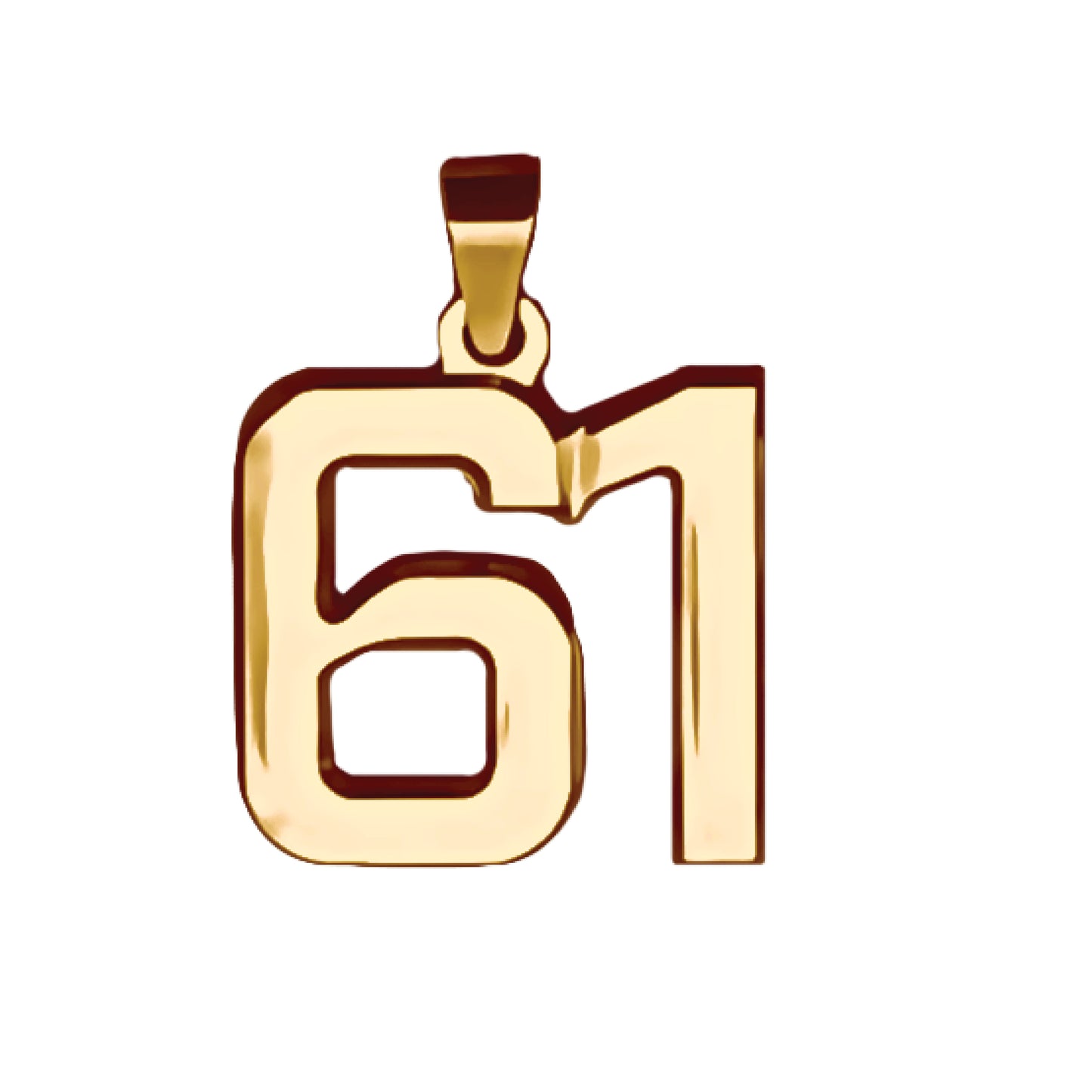 Pro Number Pendant - 14K Gold Plated Stainless Steel