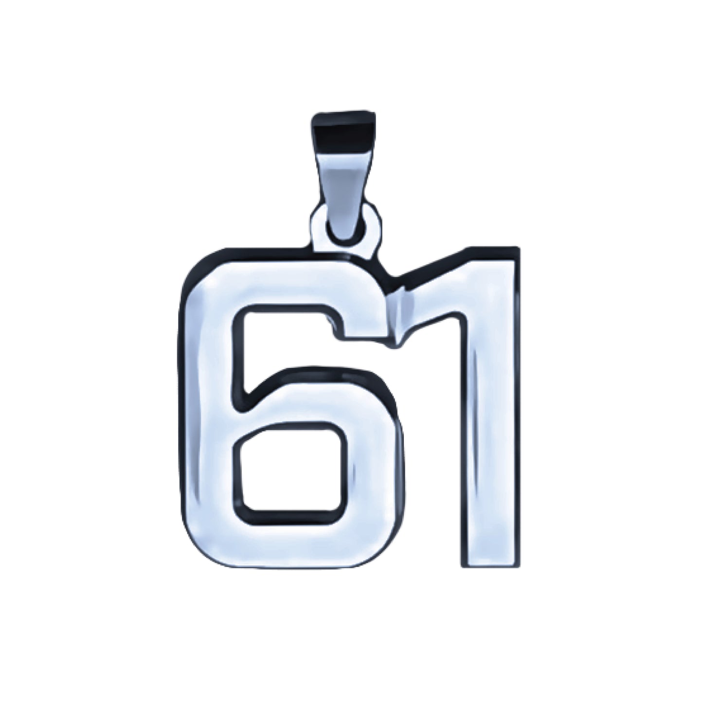 Pro Number Pendant - Stainless Steel