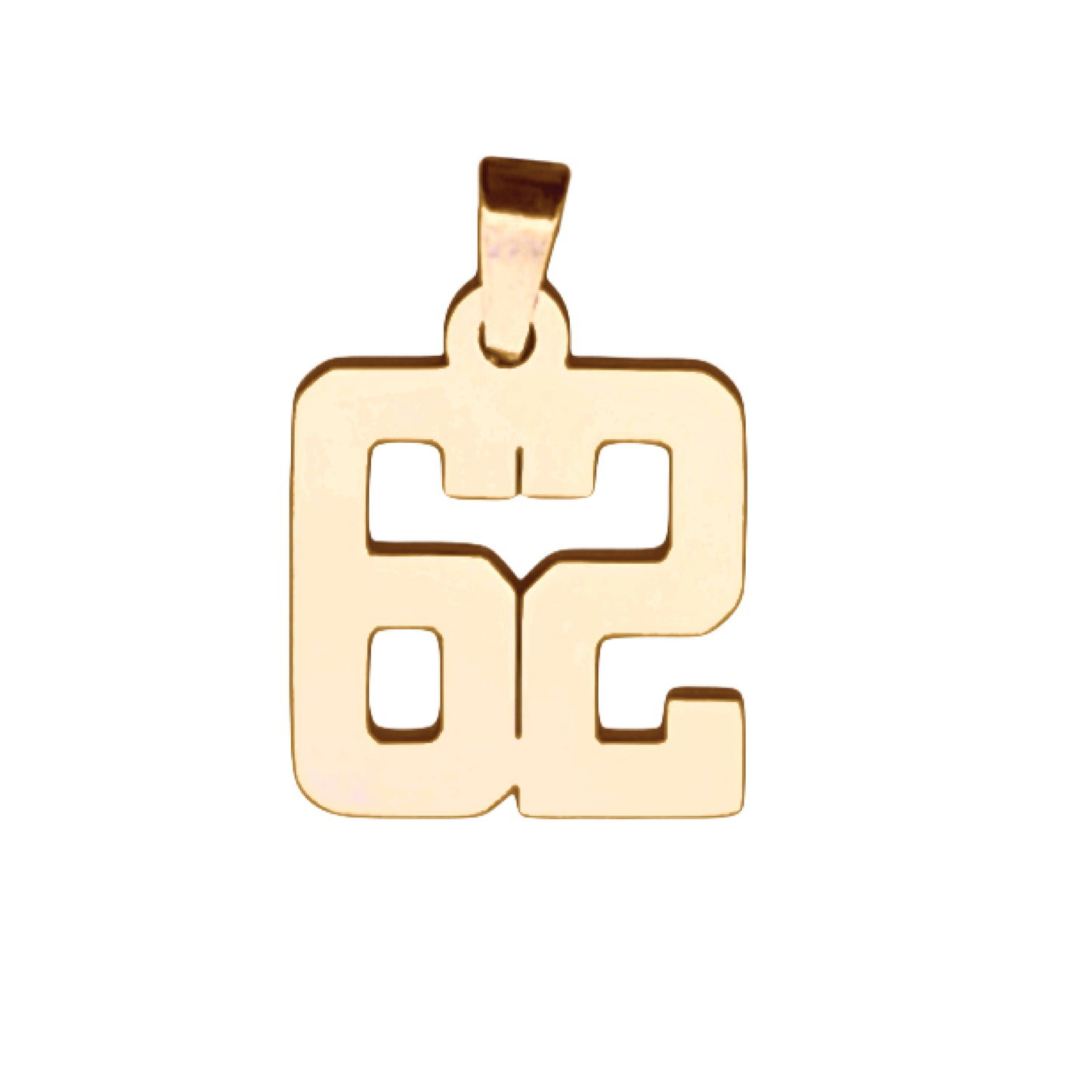 Custom Number Pendant Necklace - 14K Gold Plated Stainless Steel